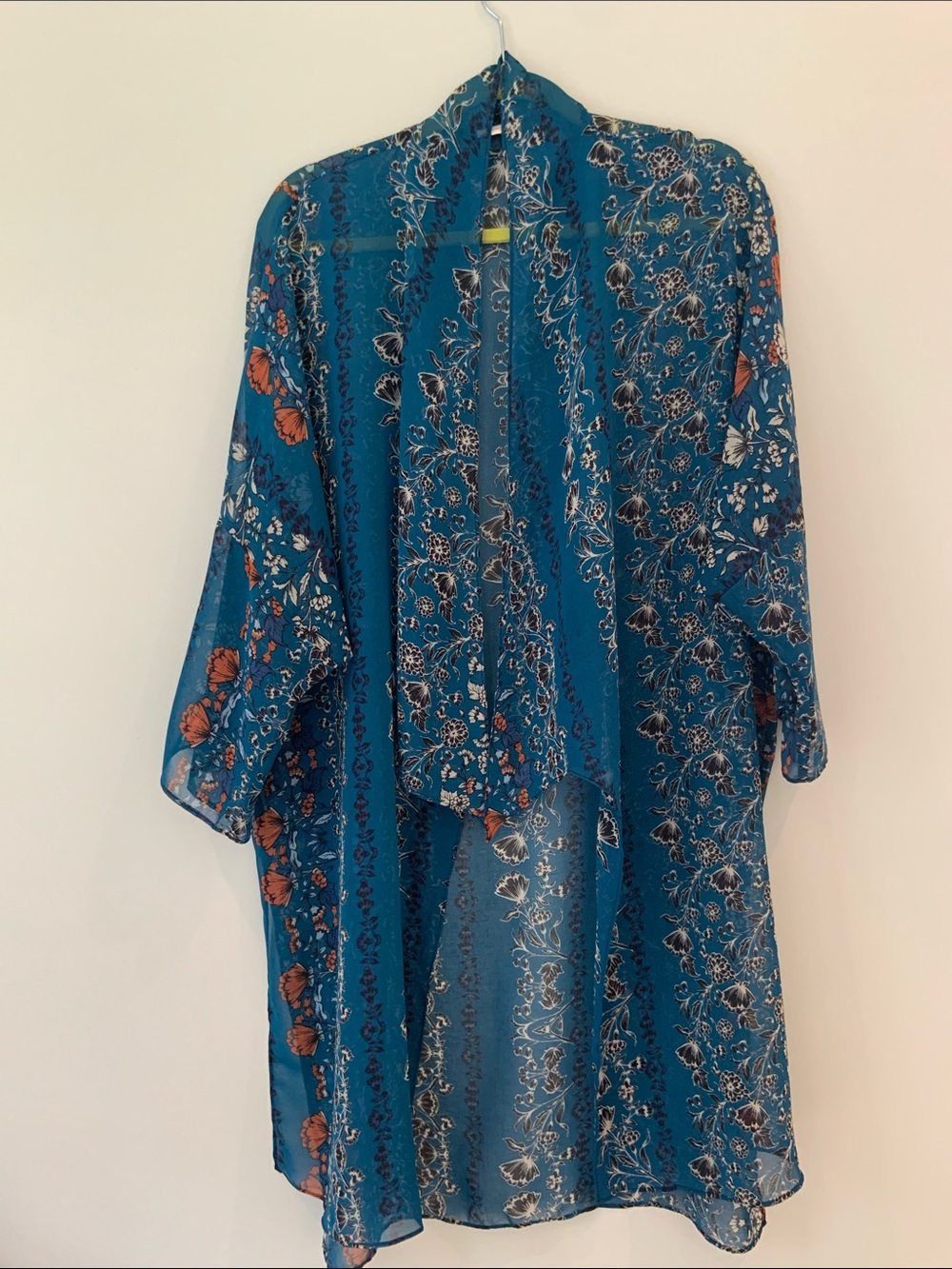 Lightweight Teal Floral Kimono Robe - Women's Intimates & Sleepwear